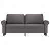 2-osobowa sofa, szary, 140 cm, sztuczna skóra