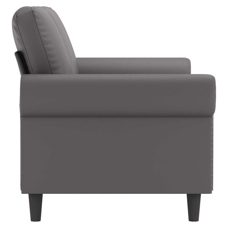 2-osobowa sofa, szary, 140 cm, sztuczna skóra