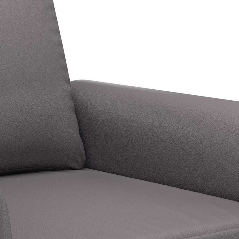 2-osobowa sofa, szary, 140 cm, sztuczna skóra