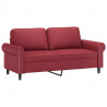2-osobowa sofa, winna czerwień, 140 cm, sztuczna skóra