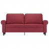 2-osobowa sofa, winna czerwień, 140 cm, sztuczna skóra