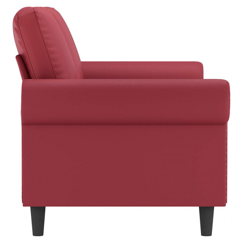 2-osobowa sofa, winna czerwień, 140 cm, sztuczna skóra