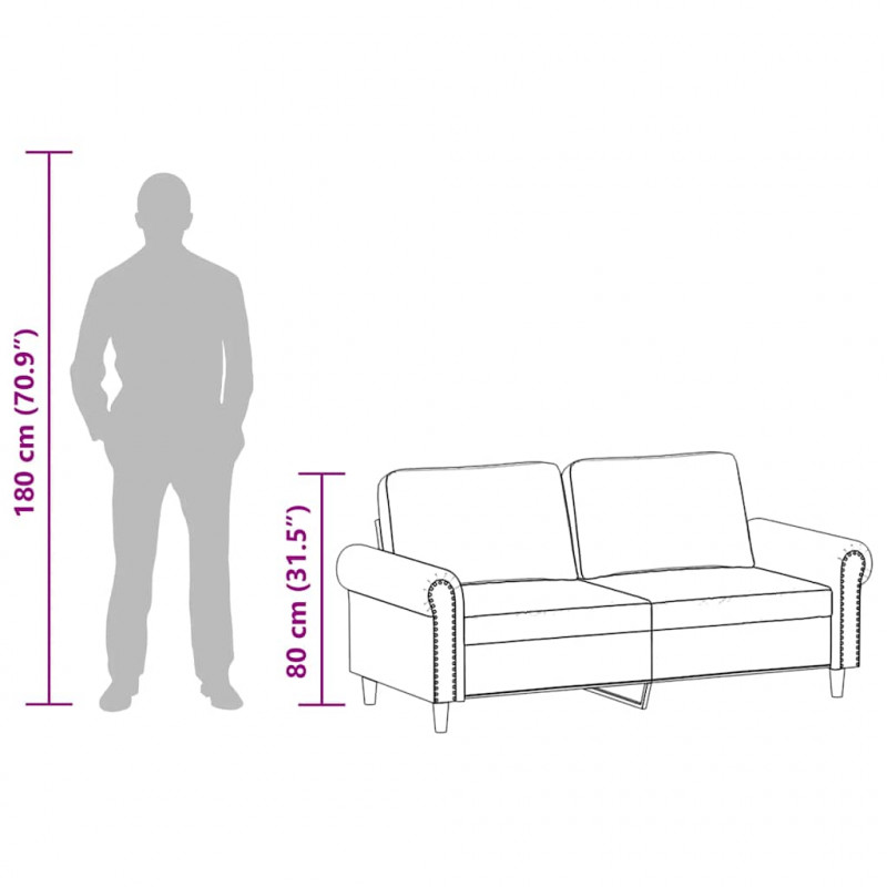 2-osobowa sofa, winna czerwień, 140 cm, sztuczna skóra