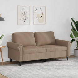 2-osobowa sofa, kolor cappuccino, 140 cm, sztuczna skóra