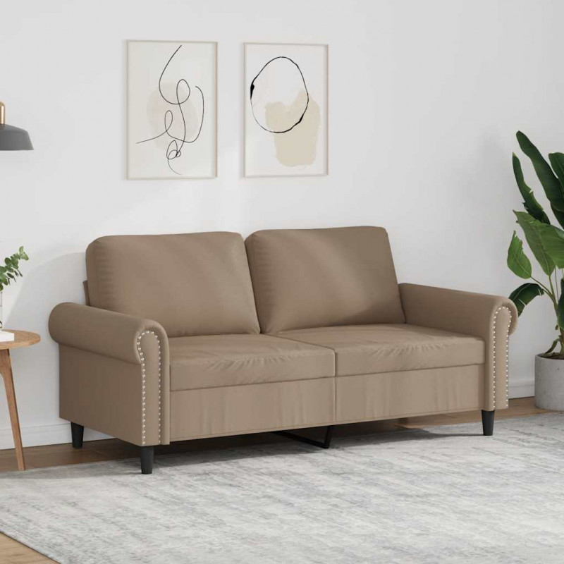 2-osobowa sofa, kolor cappuccino, 140 cm, sztuczna skóra