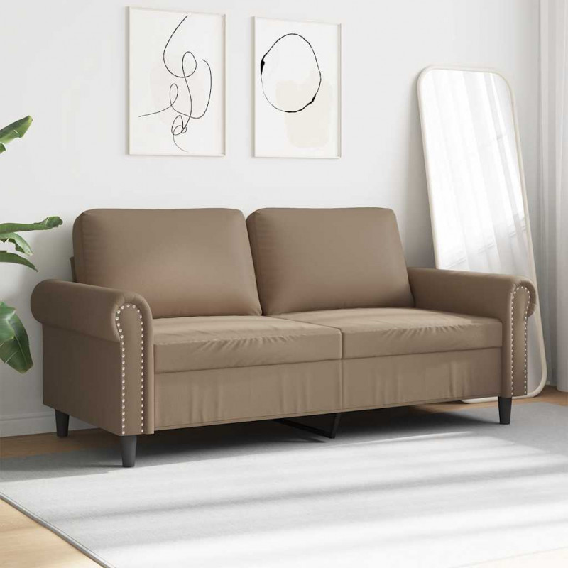 2-osobowa sofa, kolor cappuccino, 140 cm, sztuczna skóra