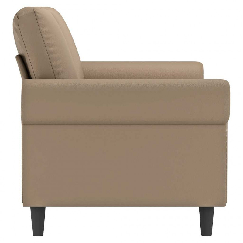 2-osobowa sofa, kolor cappuccino, 140 cm, sztuczna skóra