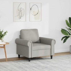 Fotel, jasnoszary, 60 cm, obity aksamitem