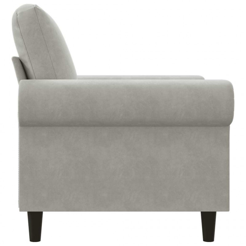 Fotel, jasnoszary, 60 cm, obity aksamitem