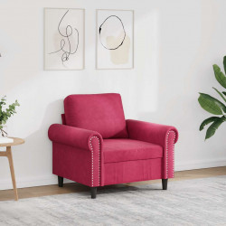 Fotel, winna czerwień, 60 cm, obity aksamitem