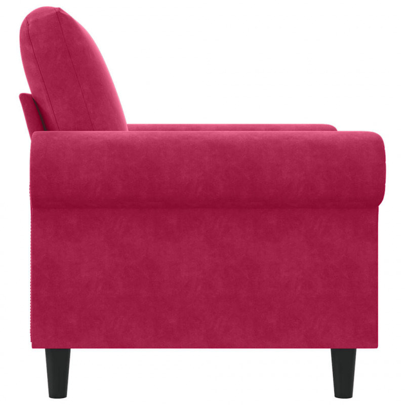 Fotel, winna czerwień, 60 cm, obity aksamitem