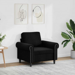 Fotel, czarny, 60 cm, obity aksamitem