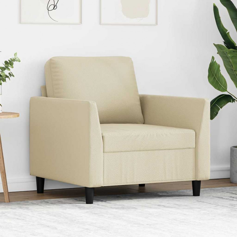 Fotel, kremowy, 60 cm, obity aksamitem
