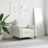 Fotel, kremowy, 60 cm, obity aksamitem
