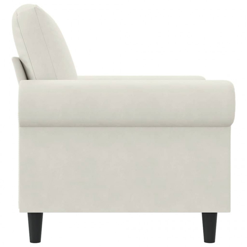 Fotel, kremowy, 60 cm, obity aksamitem