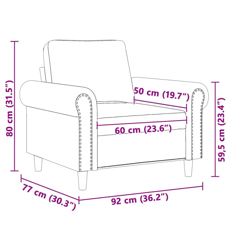 Fotel, kremowy, 60 cm, obity aksamitem