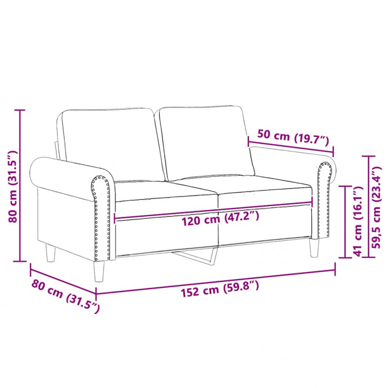 Sofa 2-osobowa, ciemnozielona, 120 cm, tapicerowana aksamitem