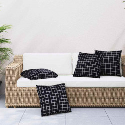 Poduszki rozrzucone Kratka 4 pcs Czarna kratka 40 x 40 cm