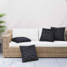 Poduszki rozrzucone Kratka 4 pcs Czarna kratka 40 x 40 cm