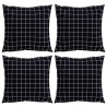 Poduszki rozrzucone Kratka 4 pcs Czarna kratka 40 x 40 cm