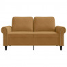 Sofa 2-osobowa, brązowy, 120 cm, tapicerowana aksamitem