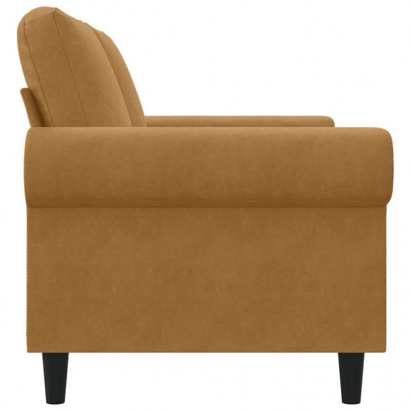 Sofa 2-osobowa, brązowy, 120 cm, tapicerowana aksamitem