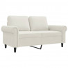 Sofa 2-osobowa, kremowy, 120 cm, tapicerowana aksamitem