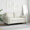 Sofa 2-osobowa, kremowy, 120 cm, tapicerowana aksamitem