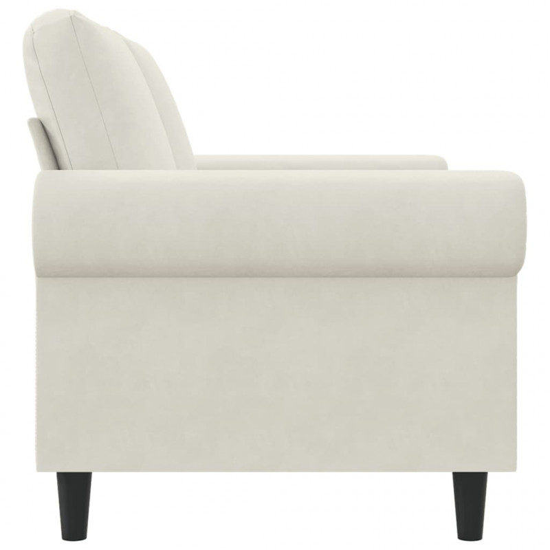 Sofa 2-osobowa, kremowy, 120 cm, tapicerowana aksamitem