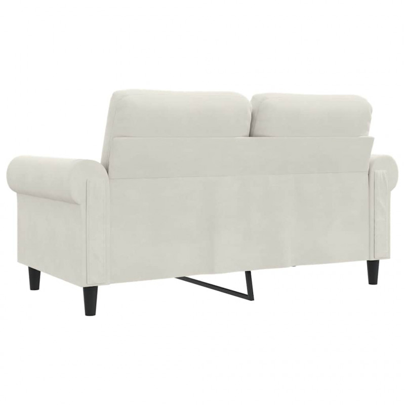 Sofa 2-osobowa, kremowy, 120 cm, tapicerowana aksamitem