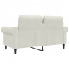 Sofa 2-osobowa, kremowy, 120 cm, tapicerowana aksamitem