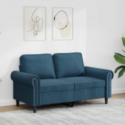 Sofa 2-osobowa, niebieski, 120 cm, tapicerowana aksamitem