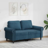 Sofa 2-osobowa, niebieski, 120 cm, tapicerowana aksamitem