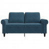 Sofa 2-osobowa, niebieski, 120 cm, tapicerowana aksamitem