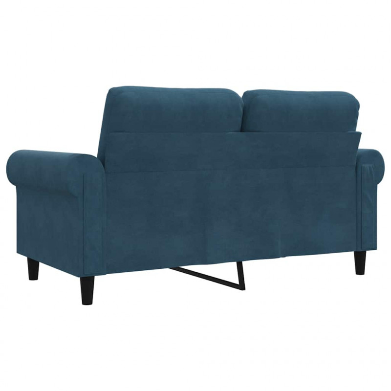 Sofa 2-osobowa, niebieski, 120 cm, tapicerowana aksamitem