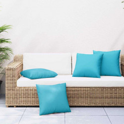 Poduszki rozrzucone Gładki 4 pcs Turkusowy 40 x 40 cm