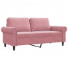 Sofa 2-osobowa, różowy, 140 cm, tapicerowana aksamitem