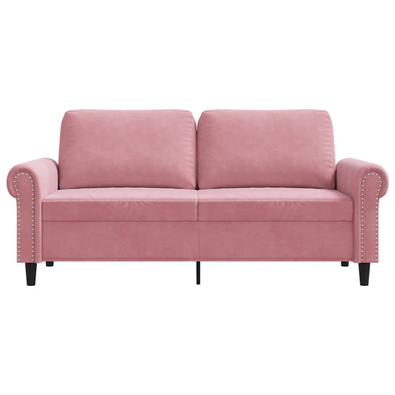 Sofa 2-osobowa, różowy, 140 cm, tapicerowana aksamitem