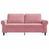 Sofa 2-osobowa, różowy, 140 cm, tapicerowana aksamitem