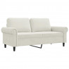 Sofa 2-osobowa, kremowy, 140 cm, tapicerowana aksamitem