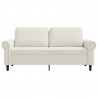 Sofa 2-osobowa, kremowy, 140 cm, tapicerowana aksamitem