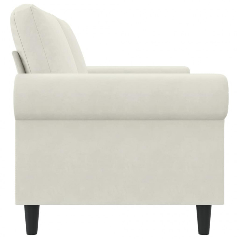 Sofa 2-osobowa, kremowy, 140 cm, tapicerowana aksamitem