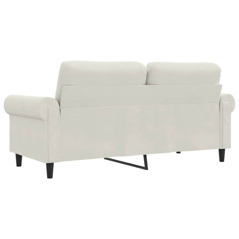 Sofa 2-osobowa, kremowy, 140 cm, tapicerowana aksamitem
