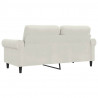 Sofa 2-osobowa, kremowy, 140 cm, tapicerowana aksamitem