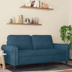 Sofa 2-osobowa, niebieski, 140 cm, tapicerowana aksamitem