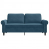 Sofa 2-osobowa, niebieski, 140 cm, tapicerowana aksamitem