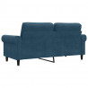 Sofa 2-osobowa, niebieski, 140 cm, tapicerowana aksamitem