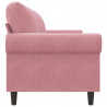Sofa 3-osobowa, różowa, 180 cm, obita aksamitem