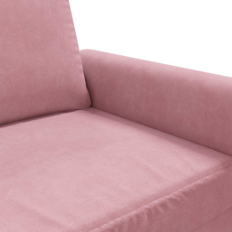 Sofa 3-osobowa, różowa, 180 cm, obita aksamitem