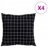 Poduszki rozrzucone Kratka 4 pcs Czarna kratka 60 x 60 cm